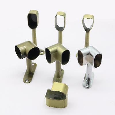 China Modern Zinc Alloy Pipe Bracket Wardrobe Tube Support Pipe Shelf Bracket for sale