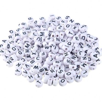 China For China manufacturer luoshan diy crafts supplier 4x7mm wholesale acrylic round alphabet beads for jewelry making for sale