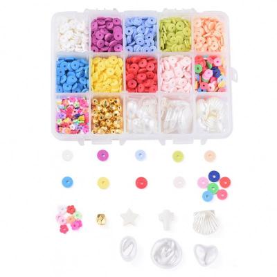 China DIY Amazon 15 Slots Flat Flower Shell Polymer Clay Beads DIY Kits For Jewelry Making for sale