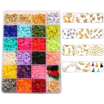 China Ceramic wholesale. Hot Sale 6mm Series Disc Polymer Clay Beads Set, Flat Round Heishi Clay Beads Set Colorful Box For DIY Jewelry Making for sale