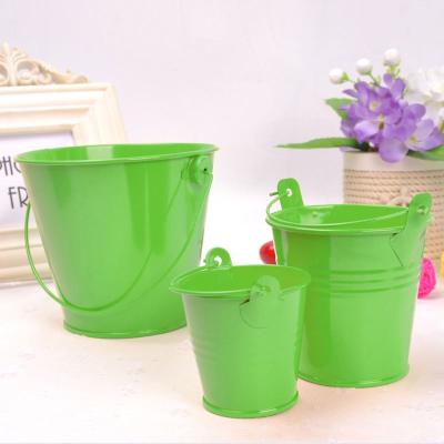 China Lightweight Metal Easter Gifts Bucket Planters Pot Bucket Assorted 15 Colors For Plant And Flower Pot for sale