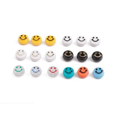 China Beau Wholesale 10mm Flat Smiley Face Spacers Bulk Spell Beads For DIY Bracelets Necklaces Jewelry Dropshipping for sale