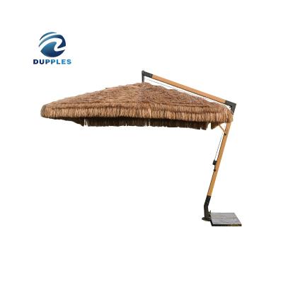 China Factory Price Outdoor Patio Folding Cantilever Umbrella Thatch Beach Manual Open Adjustable Portable Umbrella Cantilever Umbrella for sale