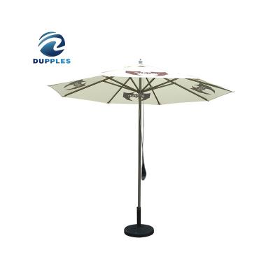 China New Product Manual Open Folding Waterproof Portable Patio Umbrella Column Garden Popular Outdoor Center Sun Umbrella With Base for sale