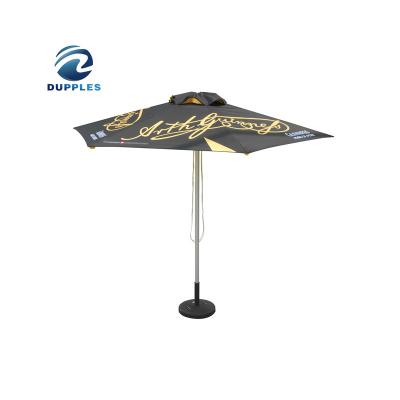 China Manual Open Professional Modern Portable Property Center Outdoor Pillar Around Patio Garden Folding Umbrella With Base for sale