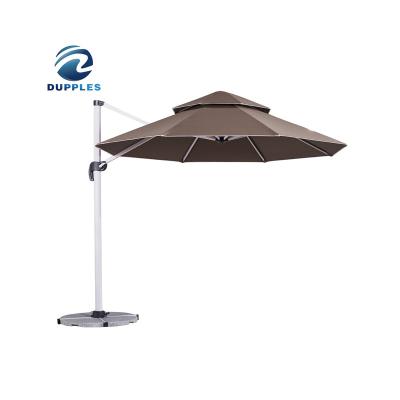 China Hypethral Bar Umbrella Double Round Waterproof Best Selling Roman Cantilever Patio Umbrellas With Base Large Garden Umbrella for sale