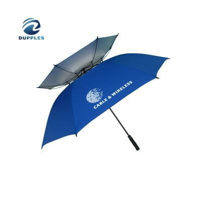 China Luxury Outdoor Strong Frame Rain Umbrella Automatic Open Windproof Double Layers Golf Umbrella for sale