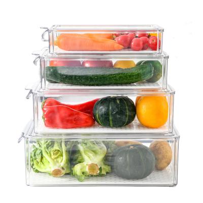 China Viable Transparent 7SETS Refrigerator Drawer Kitchen Drink Can Clear Fridge Organizer Storage Rack for sale