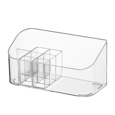 China Hot Sale 2023 Clear Vanity Lipstick Holder Brush Storage Box Acrylic Cosmetic Organizer for sale