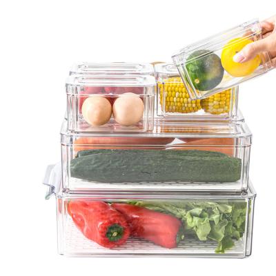 China Clear Freshness Preservation Package Home and Kitchen Food Grade Food Storage Container Refrigerator Organizer for sale