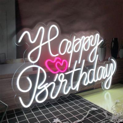 China Wedding Led Neon Sign HappyBirthday Light Happy Birthday Led Decorative Lights for sale