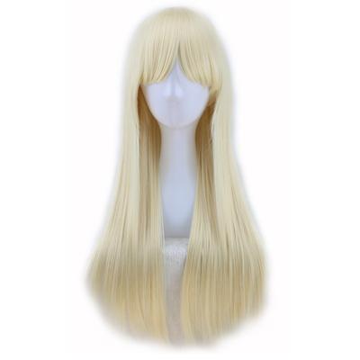 China Long Silky Straight Korean Cosplay Wig Women's Straight Hair Heat Resistant Synthetic Wigs With Bangs for sale