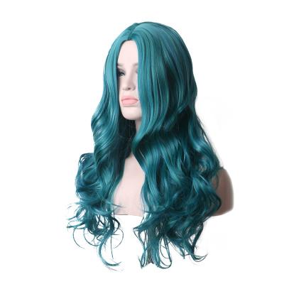 China Water Wave Women's Wigs Heat Resistant Synthetic Hair Colorful Wavy Cosplay Wig for sale