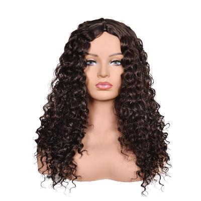 China Curly Curly Female Cosplay Wigs For Women Long Heat Resistant Synthetic Hair Brown Curly Wig for sale