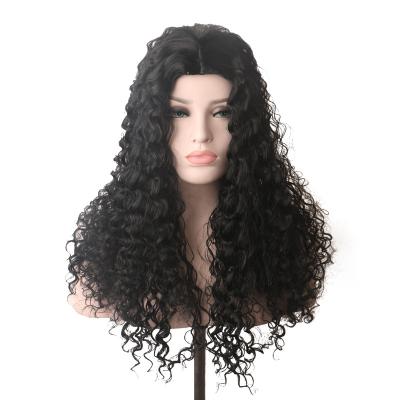 China Cheap Long Female Deep Wave Hair Curly Synthetic Wigs For Women Natural Black Cosplay Wig Wholesale for sale