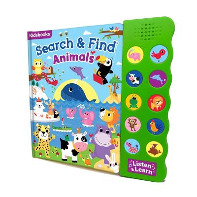 China Factory Price Early Education Kids Education Children Sound Board English Music Story Animal Sound Buttons Learn Board Book Printing for sale