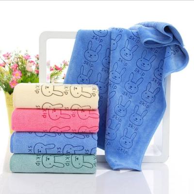 China Colorful Viable Bulk Bathroom Face Hand Hair Towels Kids Wash Cloth 35*75 Microfiber Printing Soft Absorbent Face Towel for sale