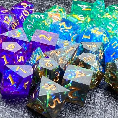 China DND Games Roll Dice Polyhedral Set Bulk Dice Dungeons And Sharp Dragons Games Resin Dice for sale