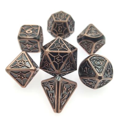 China Polyhedral Dice Set Classic 7pcs Bronze Metal Dice dnd dice set metal customized dice set d&d dungeons and dragons dice RPG color for sale