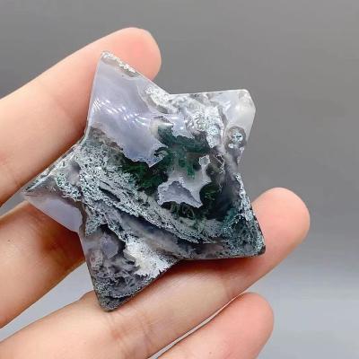 China Europe& USA Natural Crystal Opens Stunning Moss Agate Point Wand Trick Heart Moon For Sale High Quality Healing Gemstone Moss Agate Points for sale