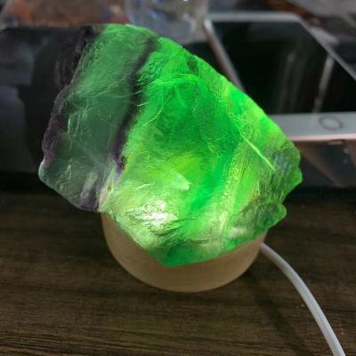 China 2022 New Arrival Europe LED Rainbow Fluorite Sphere Crystal Night Lamp Shade Lights for sale