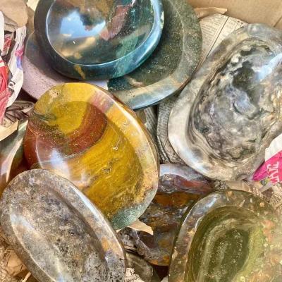 China Europe& US Moroccan Gemstone Stain Bowl Dish Hand Crafted Genuine Crystal Burning Bowl Incense Sage Burning Bowl for sale