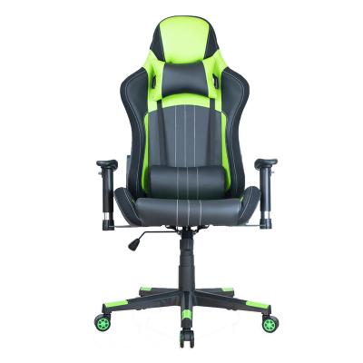 China 2022 New Design Adjustable Green PU Leather Gaming Chair Silla Cadeira Escritorio Gamer for sale