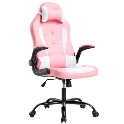 China (Height)Adjustable Cheap Computer Gaming Chair Ergonomic Office Furniture Gamer Chairs Racing Leather Gaming Chair Pink for sale