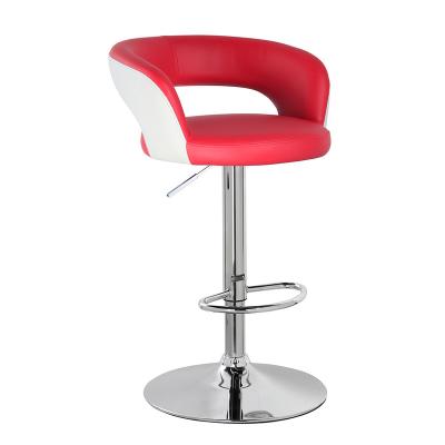 China High Modern Modern Swivel Bar Chairs Stool Kitchen Bar Chairs PU Leather Red Bar Stool for sale