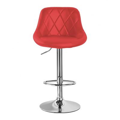 China Modern Adjustable Bar Chair Commercial Bar Stool With Back PU Leather Red Bar Stools for sale