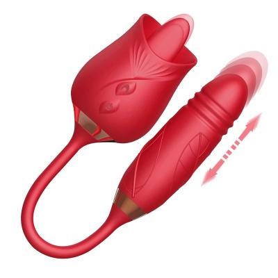 China 10 licking & 10 Mode Amazon Hot Selling Clit Vibrating Waterproof Silicone Sucking Nipple Stimulator Clit Sucker Rose Vibrator for Women for sale