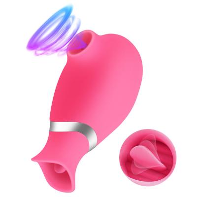 China Silicone Sucking Licking Vibrator For Women Clitoris Stimulator Nipples Massage Sucker Tongue Masturbator Female Adult Sex Toys Products for sale