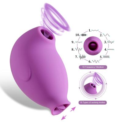 China Silicone Female Sucking Vibrators for Women Tongue Vibrator Clitoral Rechargeable Clitoris Stimulator Adult Sex Toy for Women Couple for sale