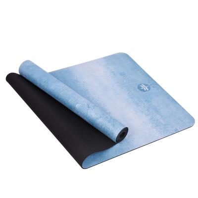 China Hot selling eco-friendly suede surface+ natural rubber custom printed extra wide thick non-slip suede NBR rubber yoga mat for sale