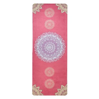 China Premium natural rubber suede surface+ durable slip suede yoga mat eco-friendly, non-slip printing custom made recycled rubber yoga mat for sale