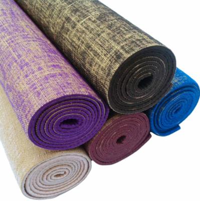 China Custom Made Jute Rubber Yoga Mat Eco Custom Print Design New Arrival Eco-Friendly Wholesale Thick Durable Nature for sale