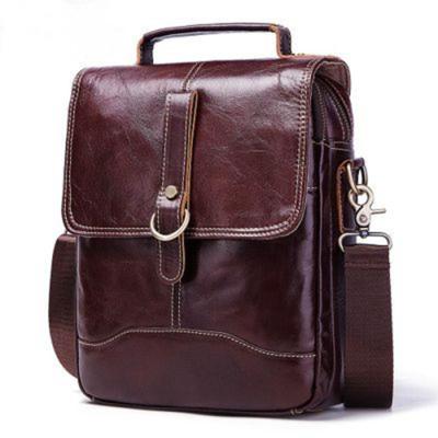 China New Large Capacity Wholesale Casual Vintage Fashion Daily Used Genuine Leather Messenger Bag Men Man Shoulder Bag for sale