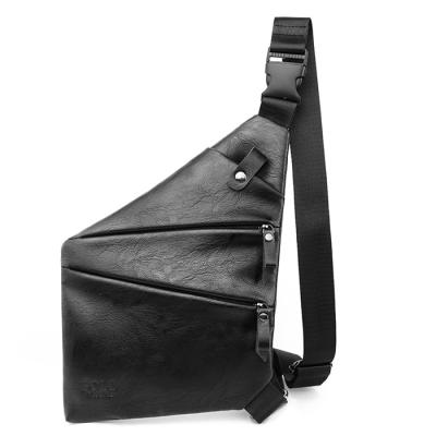 China Hot Sale Fashion Sling Bag Fashion Black Cross - Logo Usb Port Trunk Bag Custom Wholesale Soft Pu Leather Body Bag for sale