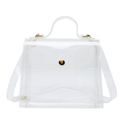 China Daily Used 2020 New Fashion Wholesale Cosmetic Bag PVC Transparent Women Jelly Shoulder Bag for sale