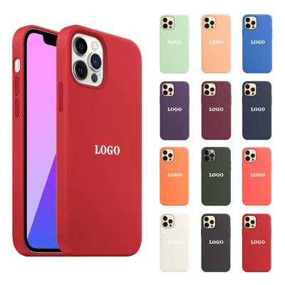 China High Quality Official Shockproof Same Original Liquid Silicone Cover With LOGO Cell Phone Case For iPhone X XR XS 11 For 12 13 14 Mini Pro Max for sale