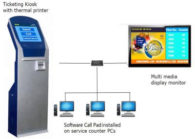 China Bank LCD Queue Management System 17 Inch Touch Screen Queue Ticket Dispenser With Software for sale