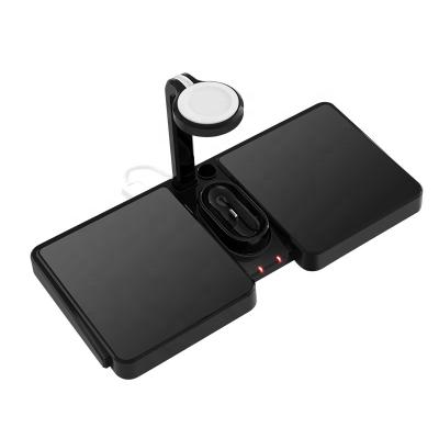 China Tablet 4 in 1 Wireless Charger with Pen Holder for Airpods for Apple Watch 4 in 1 Qi Wireless Charger for sale