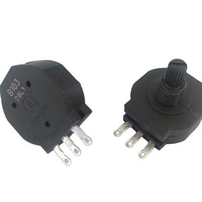 China Click noise; RVS28 Detent Mount Potentiometer 3 Pin b10k b50k b20k Center Horizontal Rotary Potentiometer for sale