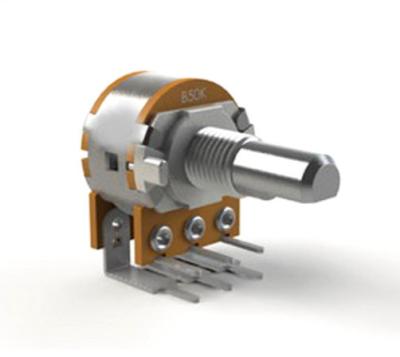 China Click noise; B50k Terminal Double Bend Rotary Detents 148 16mm Potentiometer Speed ​​Adjustment Potentiometer for sale