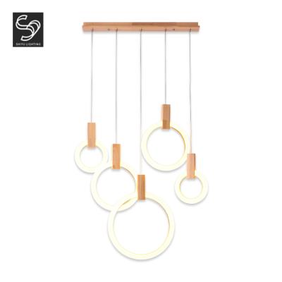 China Round Shape Modern Nodic Aluminum Villa Art Unique Contemporary Acrylic Pendant Lamp for sale