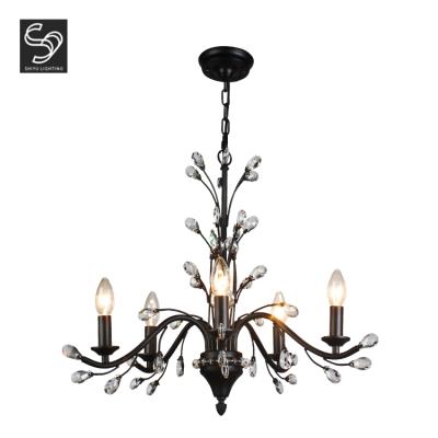 China Black Modern Creative Vintage Restaurant Kitchen Decorative Hot Unique Art Led Chandelier Pendant Light for sale