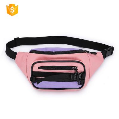 China Small square black crossbody messenger bag OEM Custom Logo Running Hiking Cycling Fanny Pack Black Bum Waist Bag for sale