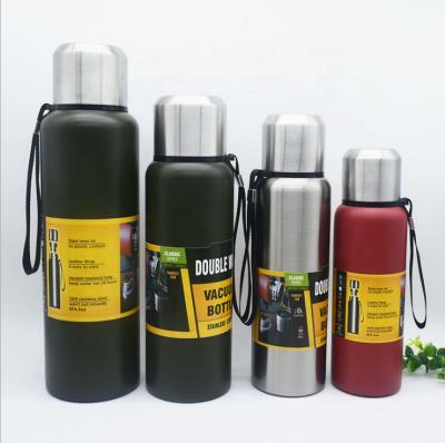 China Large Capacity Powder Coating PORTABLE Thermos Vacuum Flask Stainless Steel Water Bottle With 2 Lids for sale