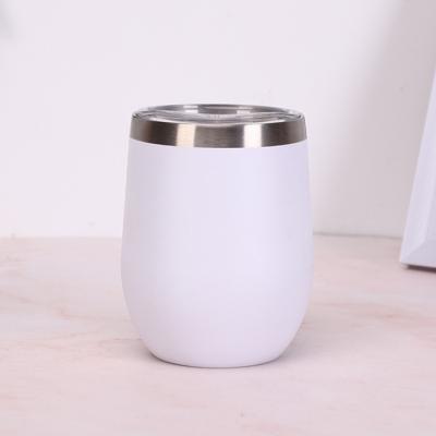 China Sustainable Eco - Friendly Egg Shape Stainless Steel Wine Glass Metal Cup for sale