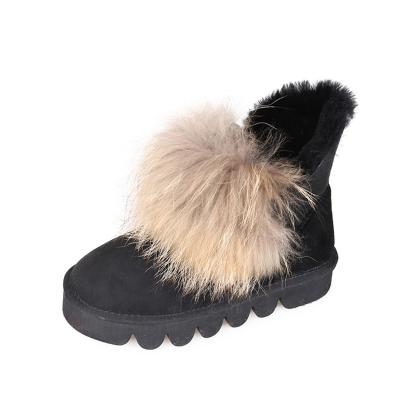 China Fashion Outdoor Boots\New Design Women Flurry Raccoon Fur Trim Comfortable\Durable Warm Winter Winter Sale for sale